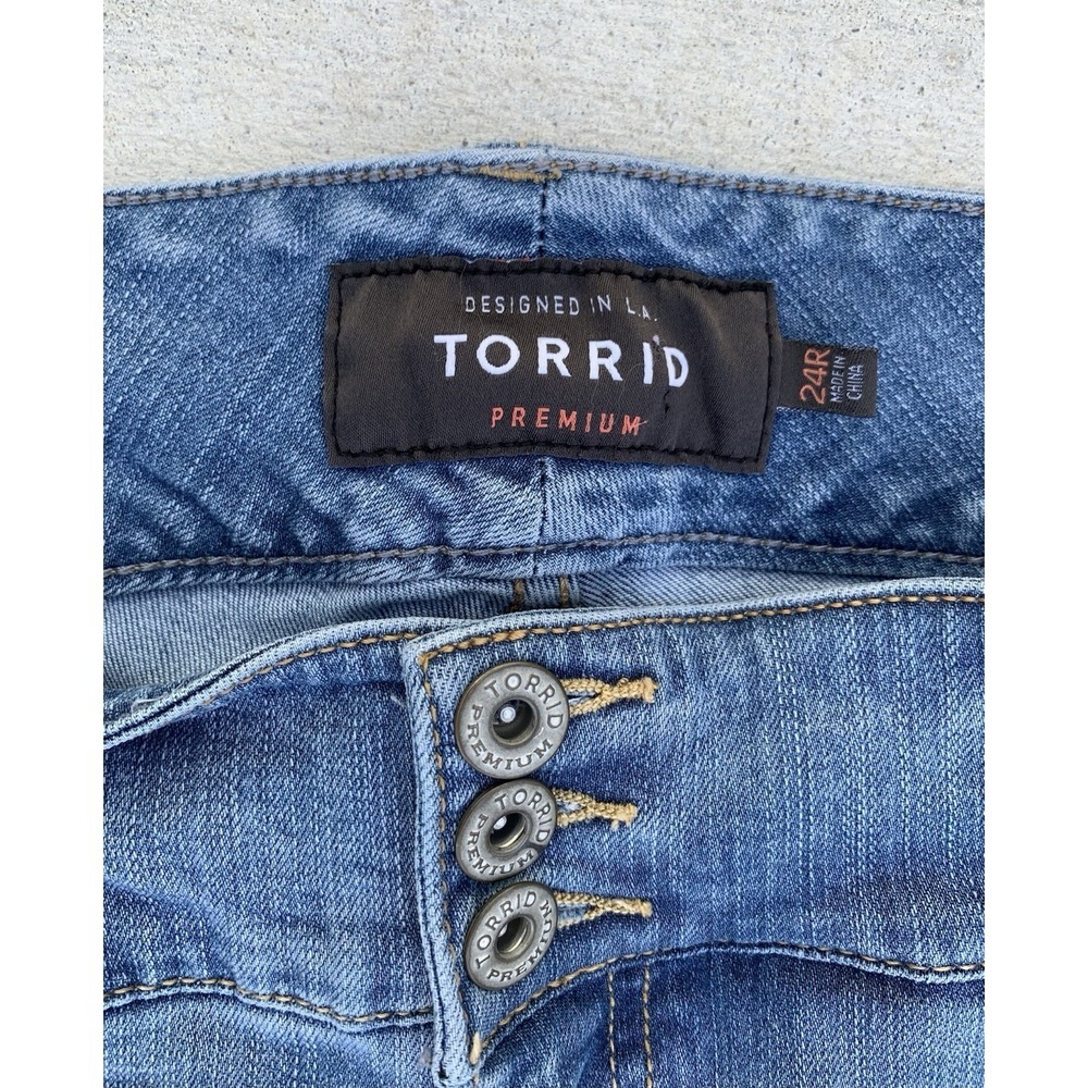 Torrid Premium Jegging Jeans Womens 24R Light Wash Distressed Stretch Skinny - Picture 5 of 16